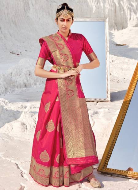 Pink Heavy Festive Wear Designer Banarasi Soft Silk Saree Collection 7909